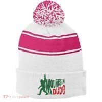 Mountain Dude Bigfoot Sasquatch Rock On Stripe Pom Pom Beanie thumb 0
