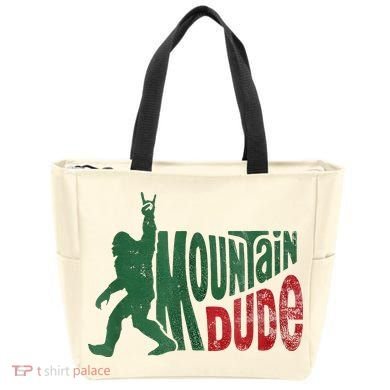 Mountain Dude Bigfoot Sasquatch Rock On Tote Bag