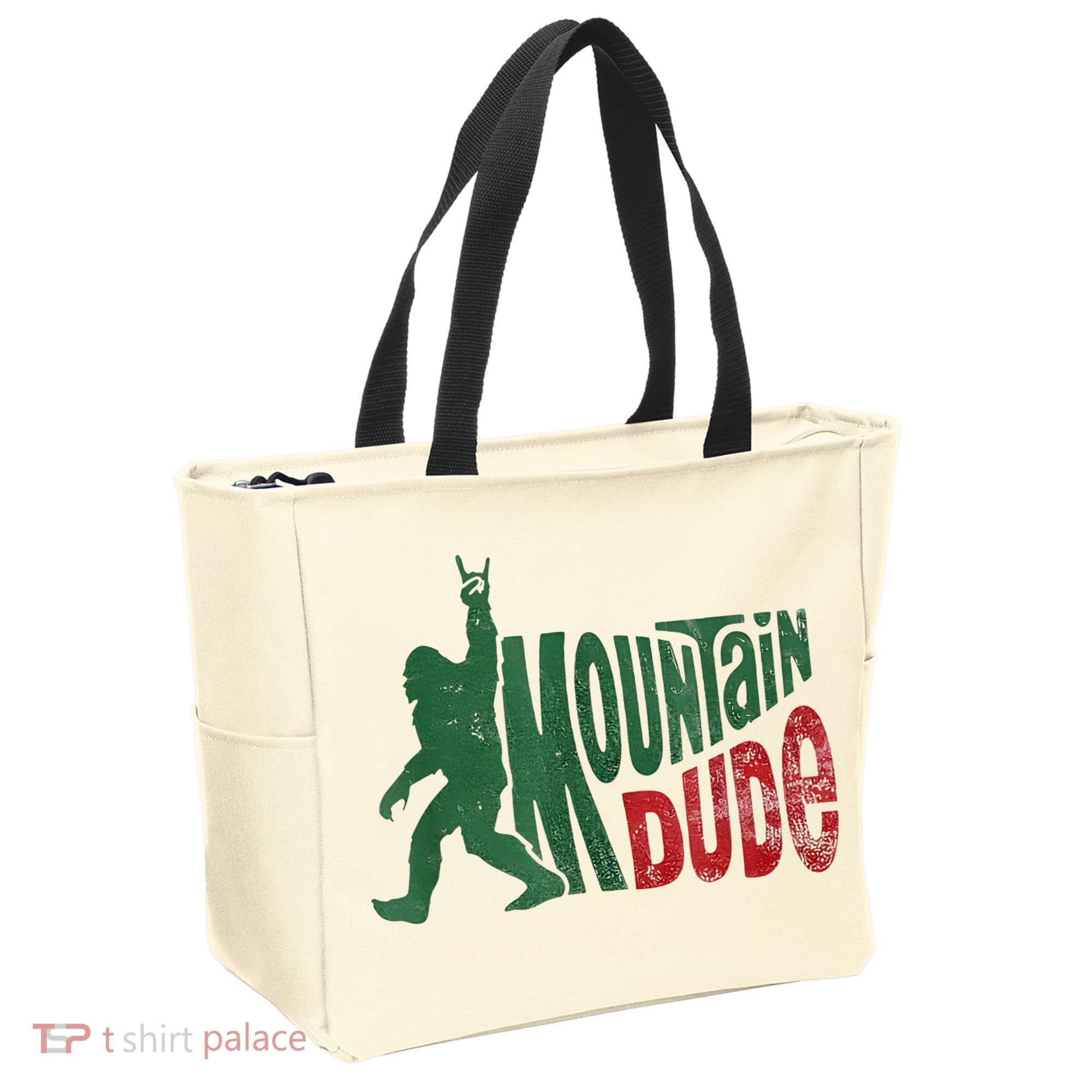 Mountain Dude Bigfoot Sasquatch Rock On Tote Bag