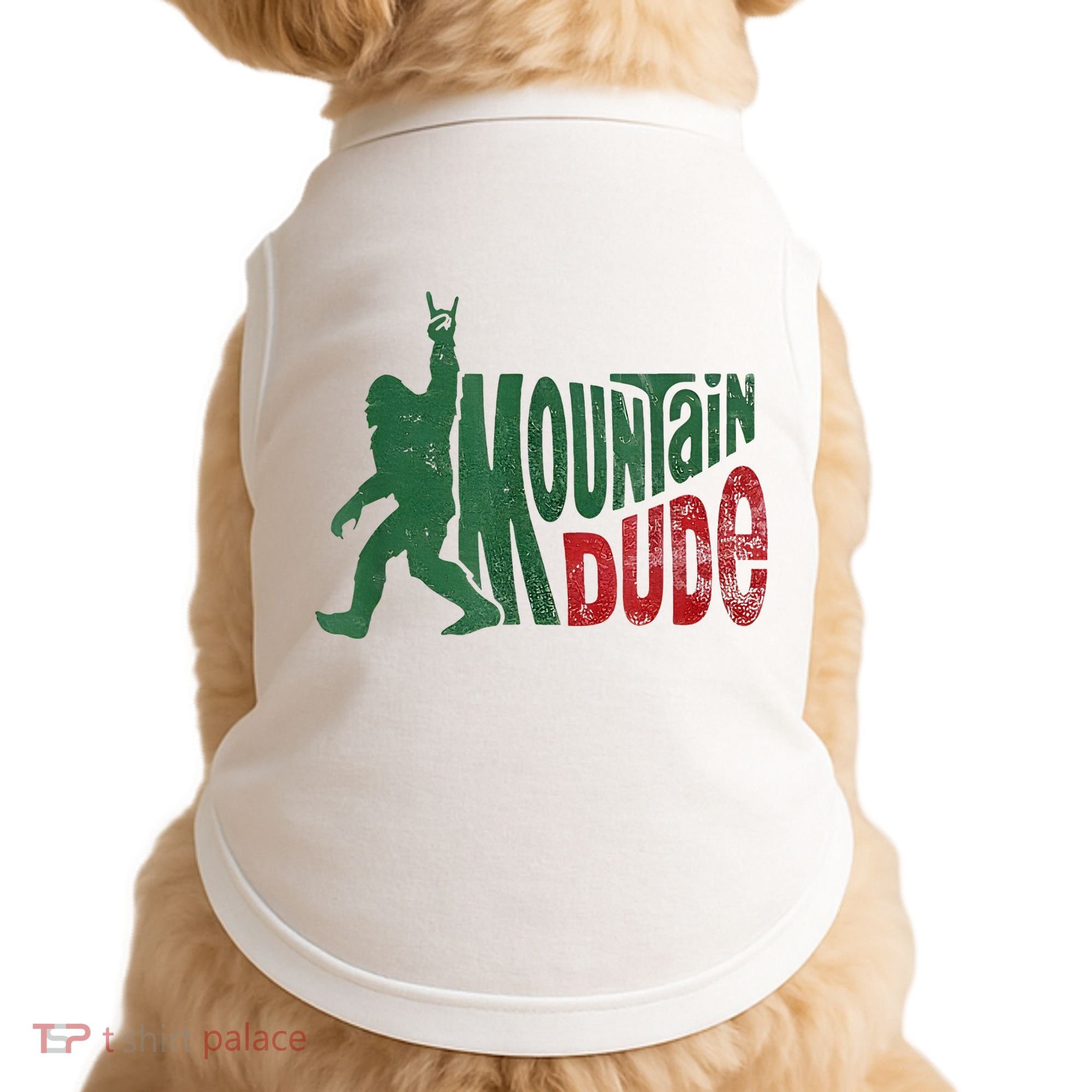 Mountain Dude Bigfoot Sasquatch Rock On Doggie Tank