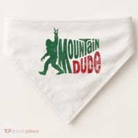 Mountain Dude Bigfoot Sasquatch Rock On USA-Made Doggie Bandana thumb 0