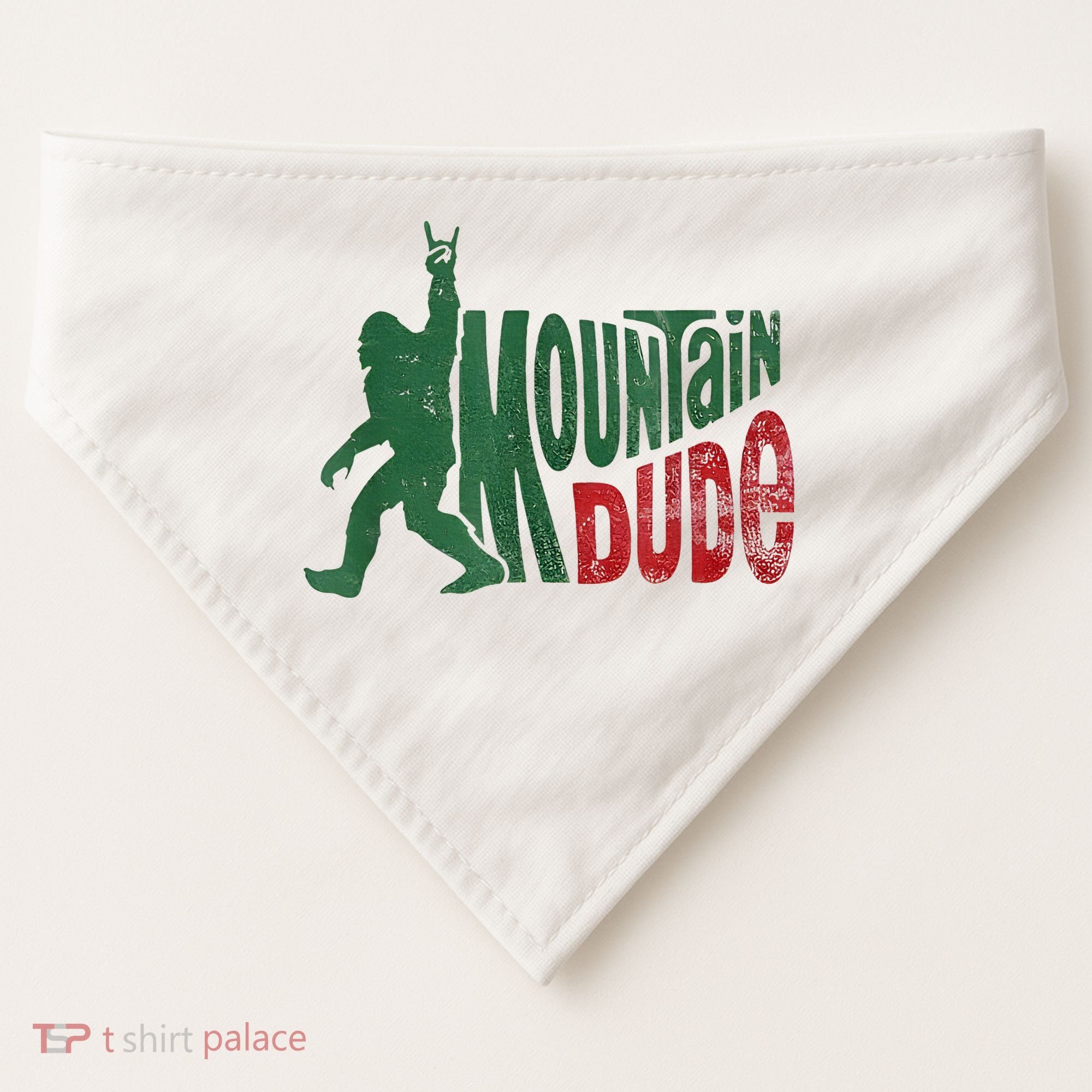 Mountain Dude Bigfoot Sasquatch Rock On USA-Made Doggie Bandana