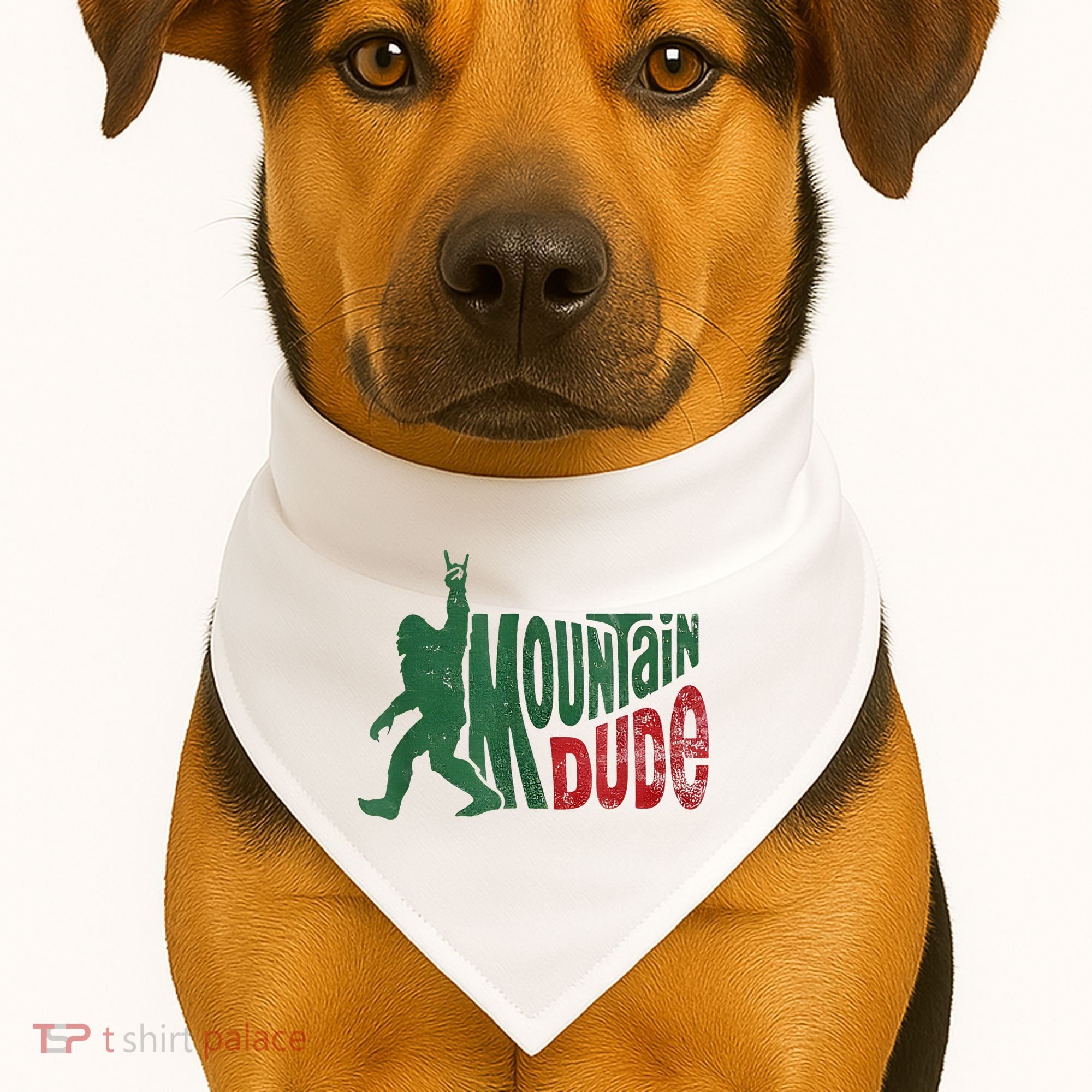 Mountain Dude Bigfoot Sasquatch Rock On USA-Made Doggie Bandana