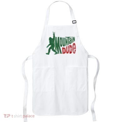 Mountain Dude Bigfoot Sasquatch Rock On Apron