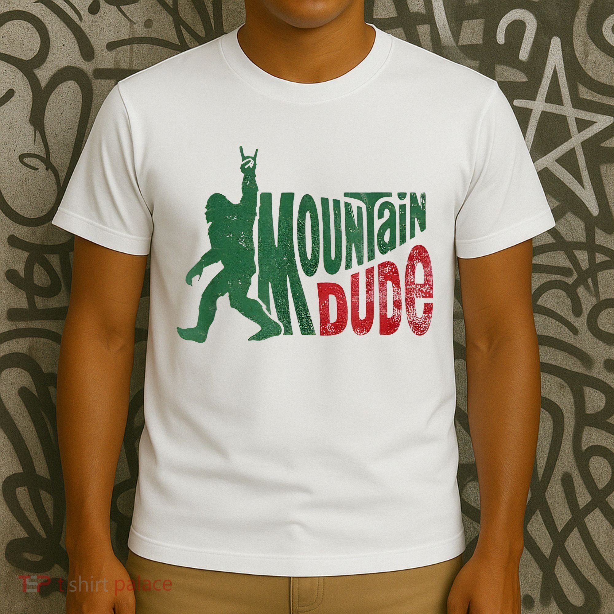 Mountain Dude Bigfoot Sasquatch Rock On T-Shirt