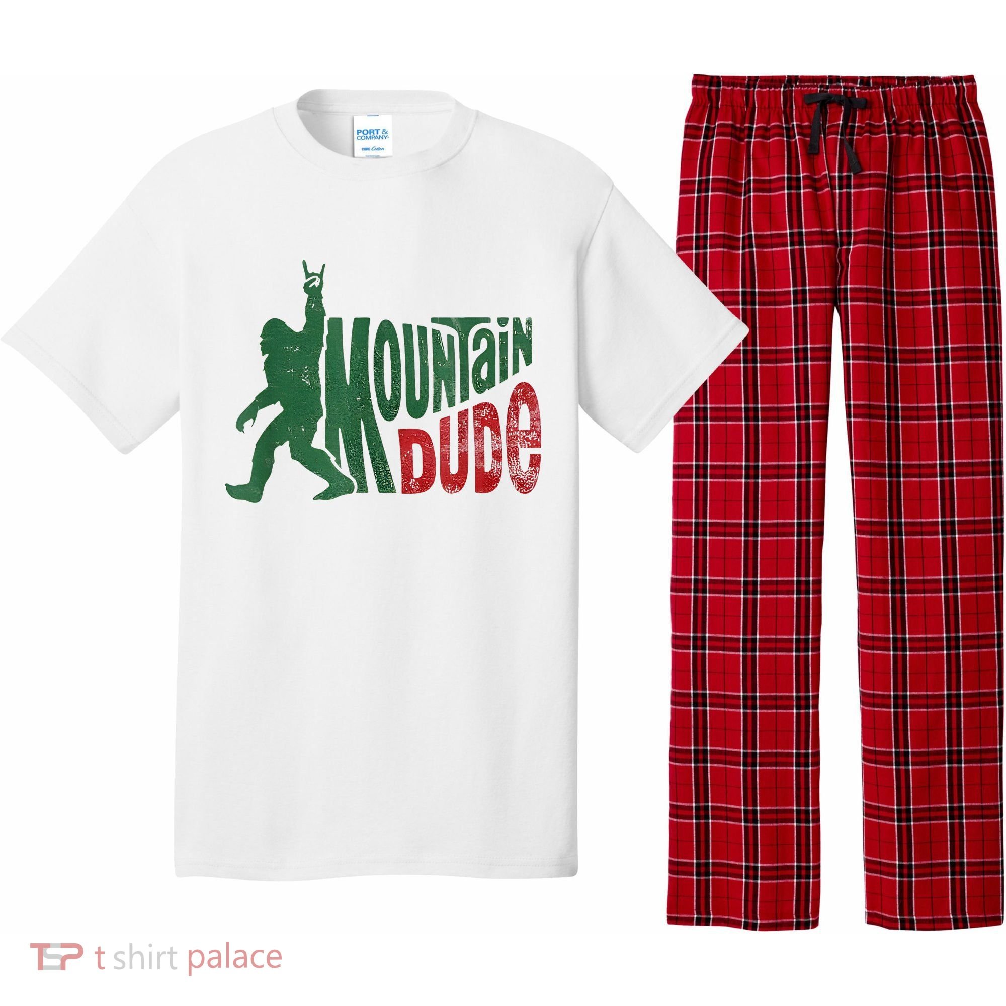 Mountain Dude Bigfoot Sasquatch Rock On Pajama Set