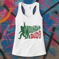 Mountain Dude Bigfoot Sasquatch Rock On Women's Tank Top thumb 3