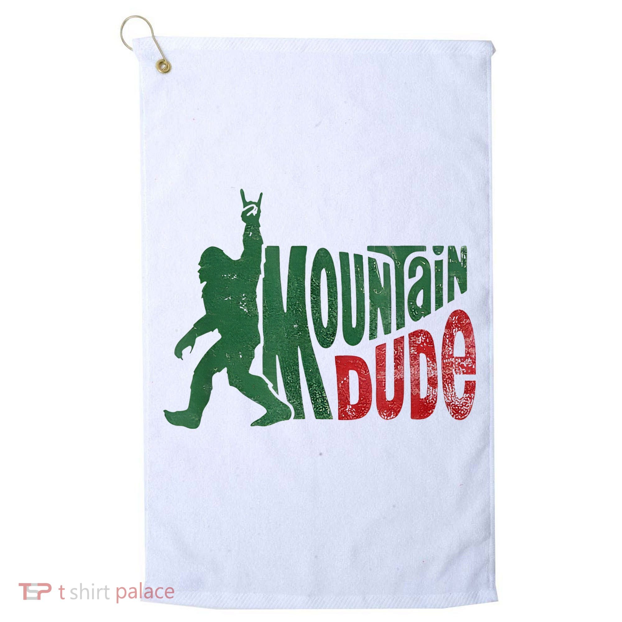 Mountain Dude Bigfoot Sasquatch Rock On Golf Towel