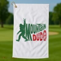 Mountain Dude Bigfoot Sasquatch Rock On Golf Towel thumb 1