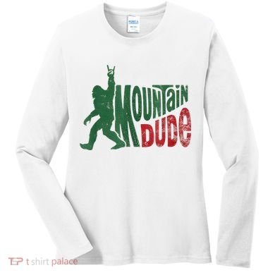 Mountain Dude Bigfoot Sasquatch Rock On Women's Long Sleeve Shirt