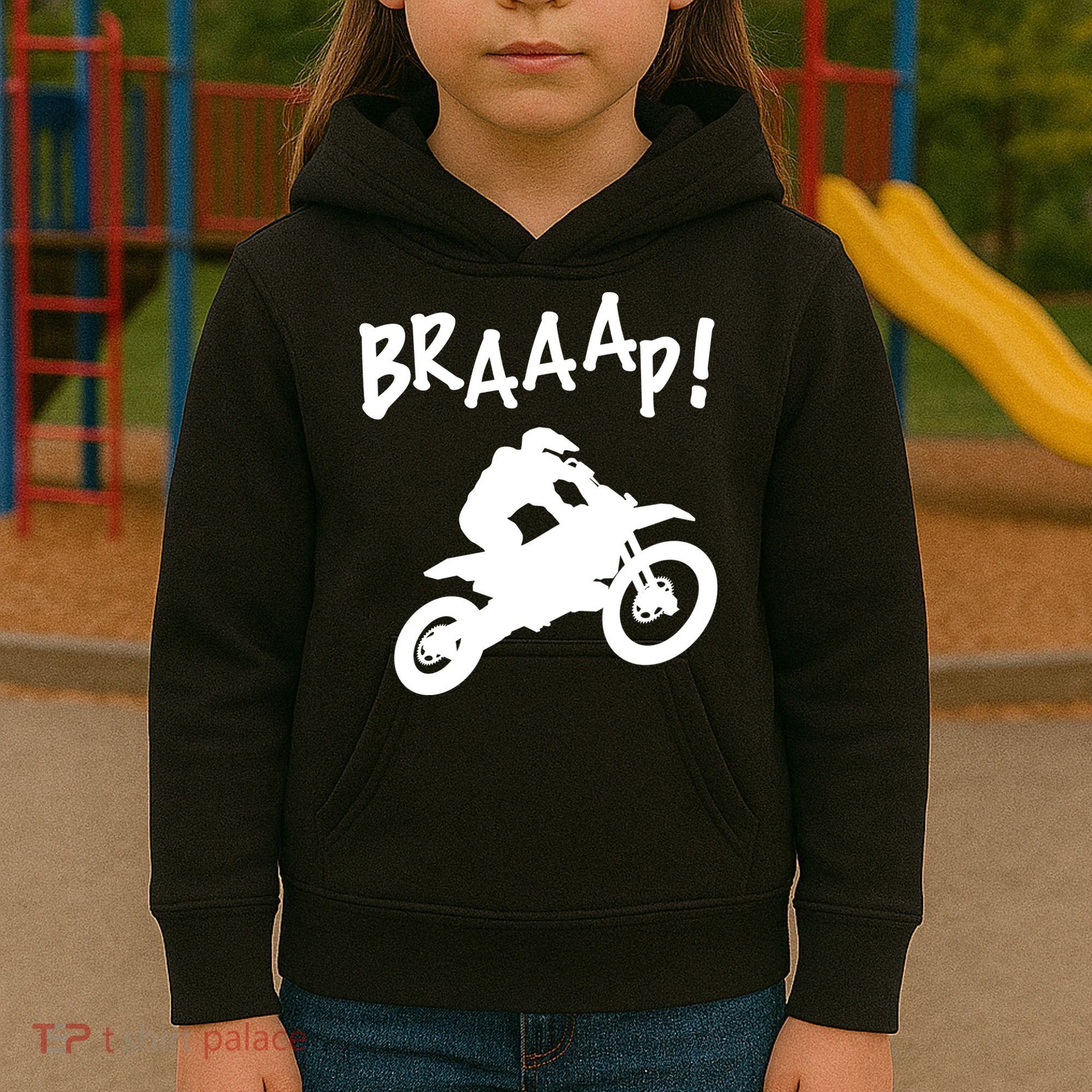 Motocross Dirt Bike Braaap Gift Kids Hoodie