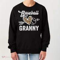Mothers Day Baseball Granny Leopard Gift Women's Sweatshirt thumb 0