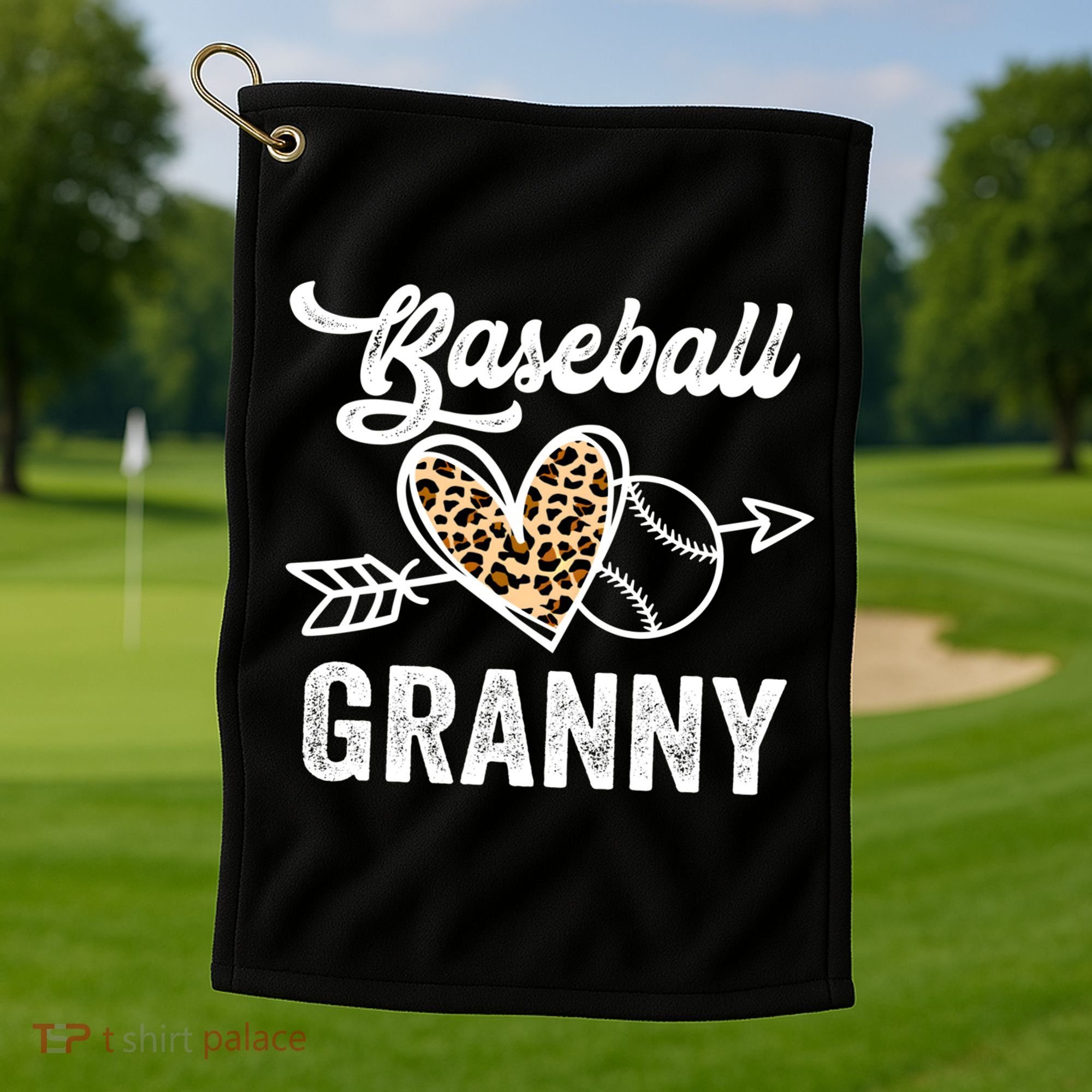 Mothers Day Baseball Granny Leopard Gift Golf Towel