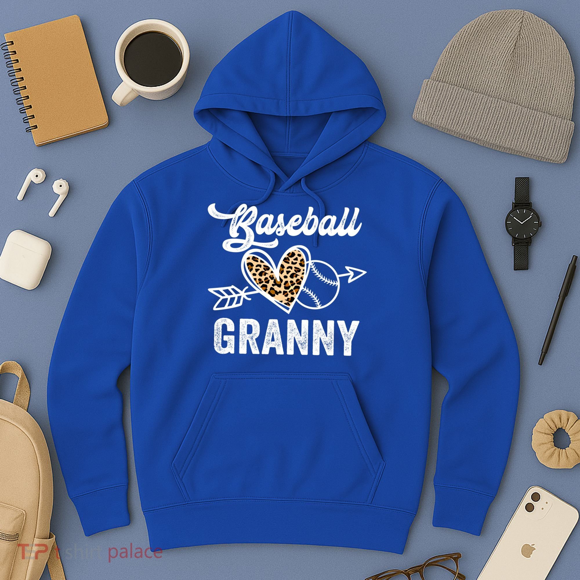Mothers Day Baseball Granny Leopard Gift Hoodie