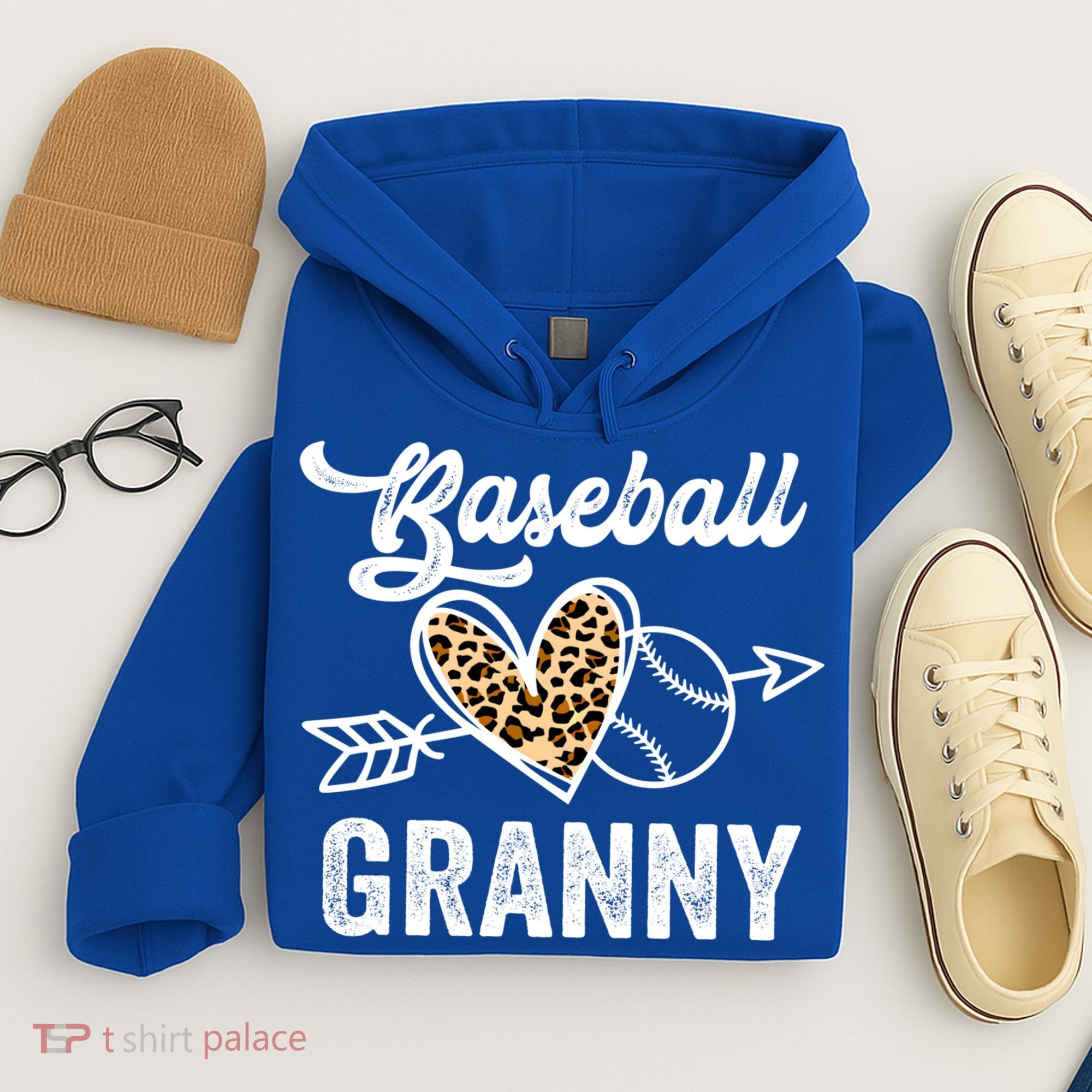 Mothers Day Baseball Granny Leopard Gift Hoodie