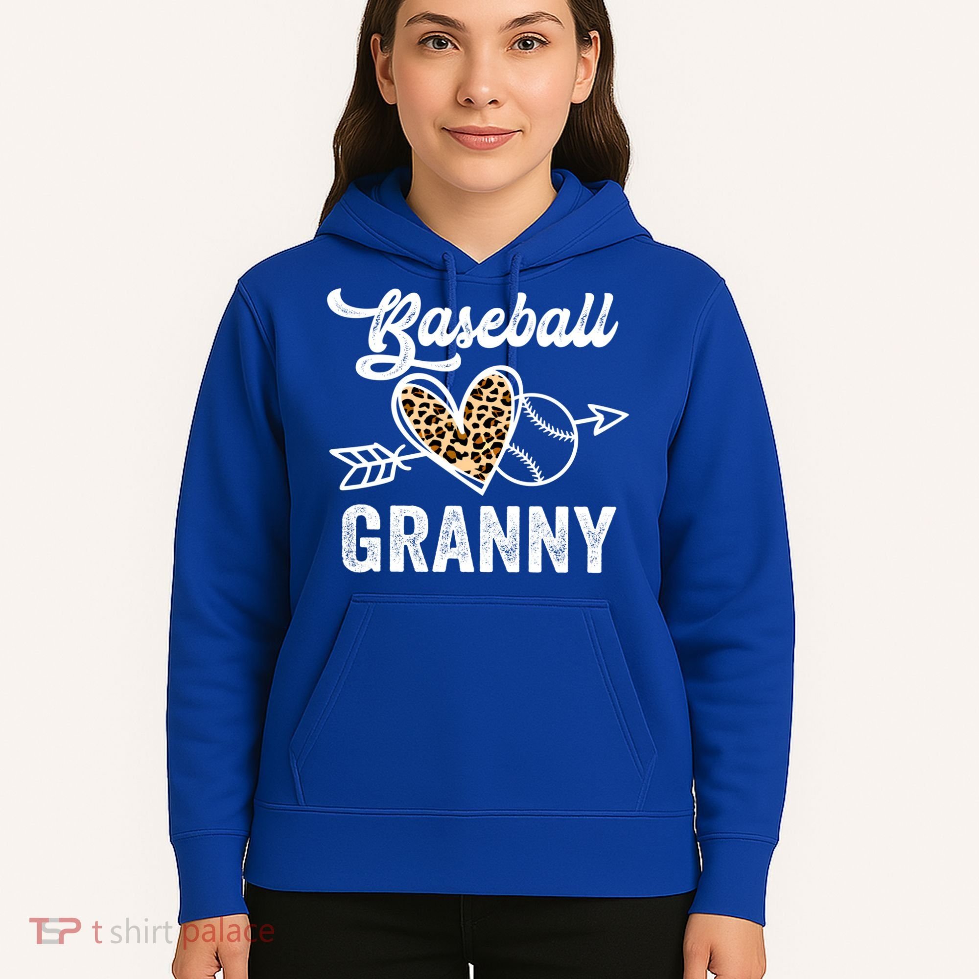 Mothers Day Baseball Granny Leopard Gift Hoodie