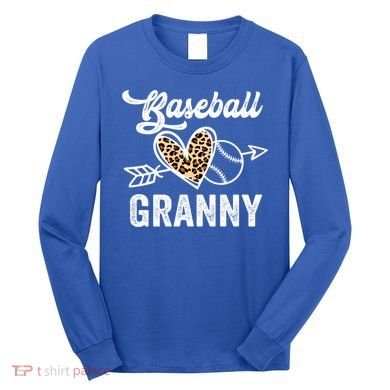 Mothers Day Baseball Granny Leopard Gift Long Sleeve Shirt