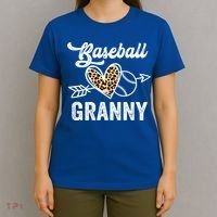 Mothers Day Baseball Granny Leopard Gift T-Shirt thumb 4