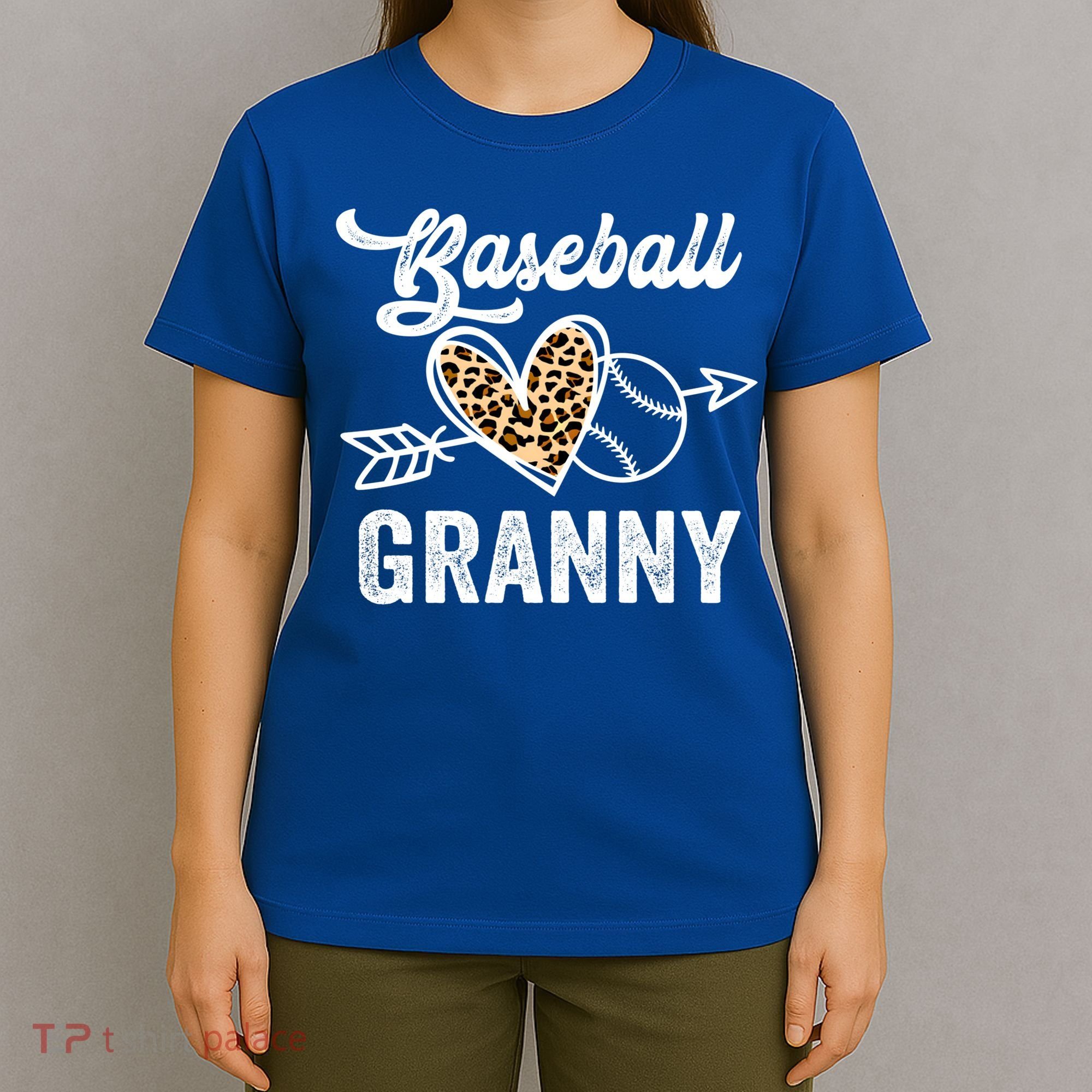 Mothers Day Baseball Granny Leopard Gift T-Shirt