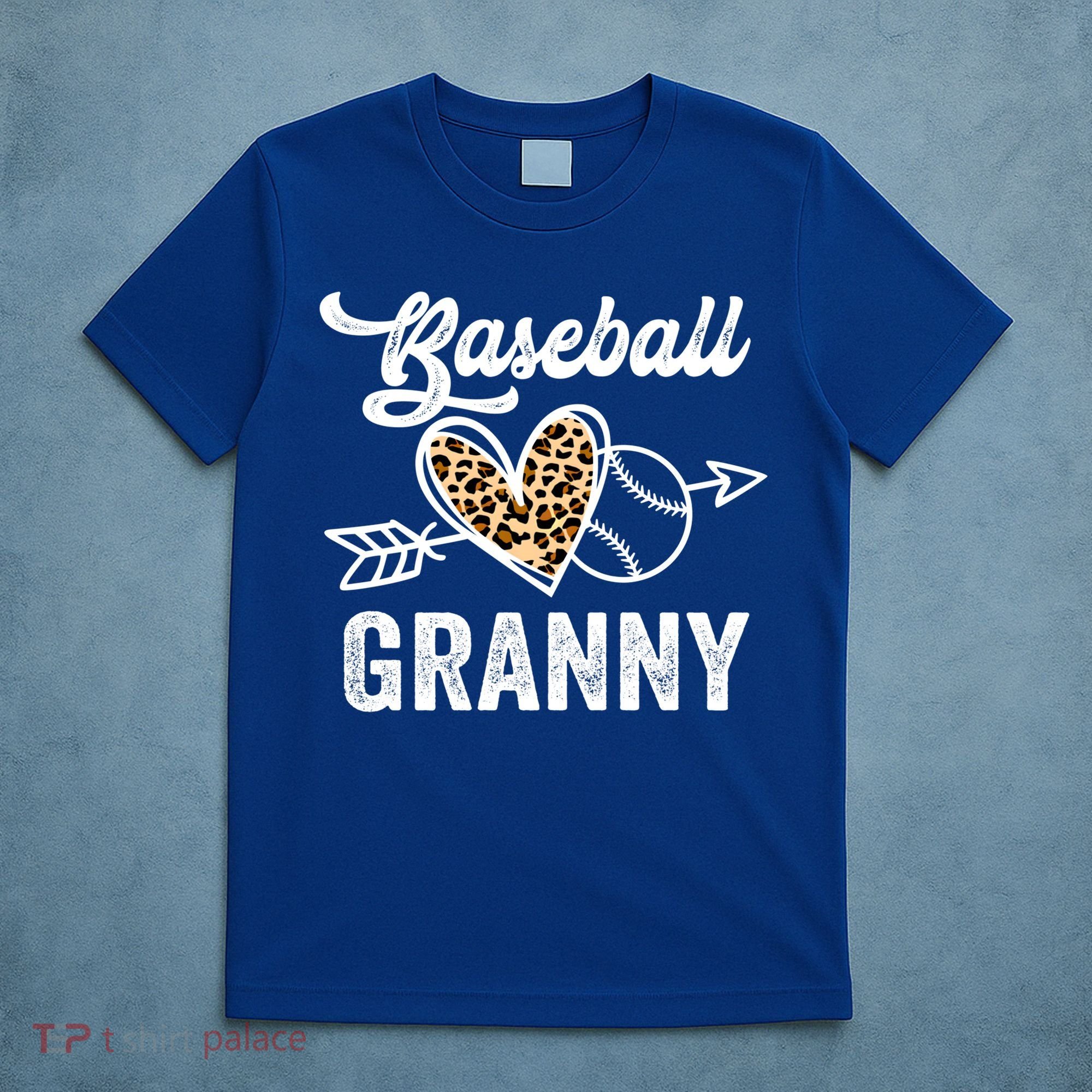 Mothers Day Baseball Granny Leopard Gift T-Shirt