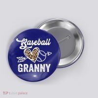 Mothers Day Baseball Granny Leopard Gift Button thumb 0
