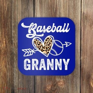 Mothers Day Baseball Granny Leopard Gift Coaster