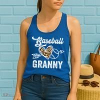 Mothers Day Baseball Granny Leopard Gift Women's Tank Top thumb 2