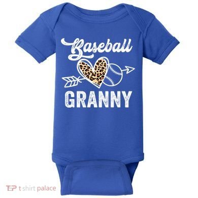 Mothers Day Baseball Granny Leopard Gift Baby Bodysuit