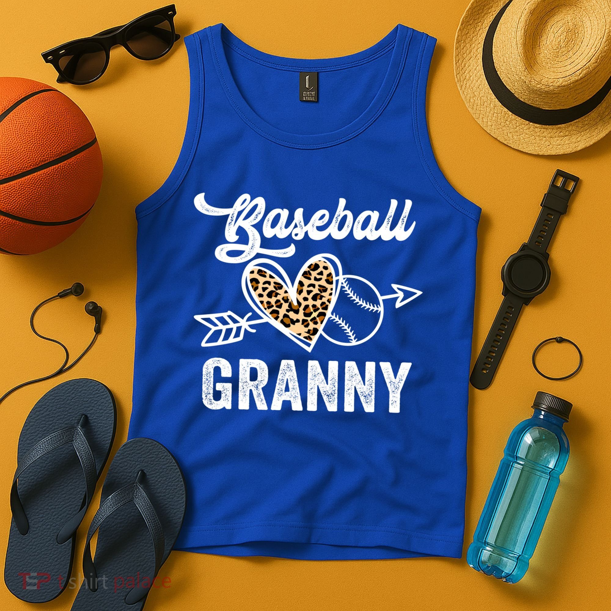 Mothers Day Baseball Granny Leopard Gift Tank Top