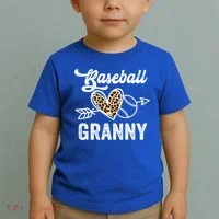 Mothers Day Baseball Granny Leopard Gift Toddler T-Shirt thumb 2