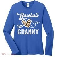 Mothers Day Baseball Granny Leopard Gift Women's Long Sleeve Shirt thumb 0