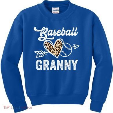Mothers Day Baseball Granny Leopard Gift Kids Sweatshirt
