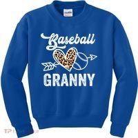 Mothers Day Baseball Granny Leopard Gift Kids Sweatshirt thumb 0