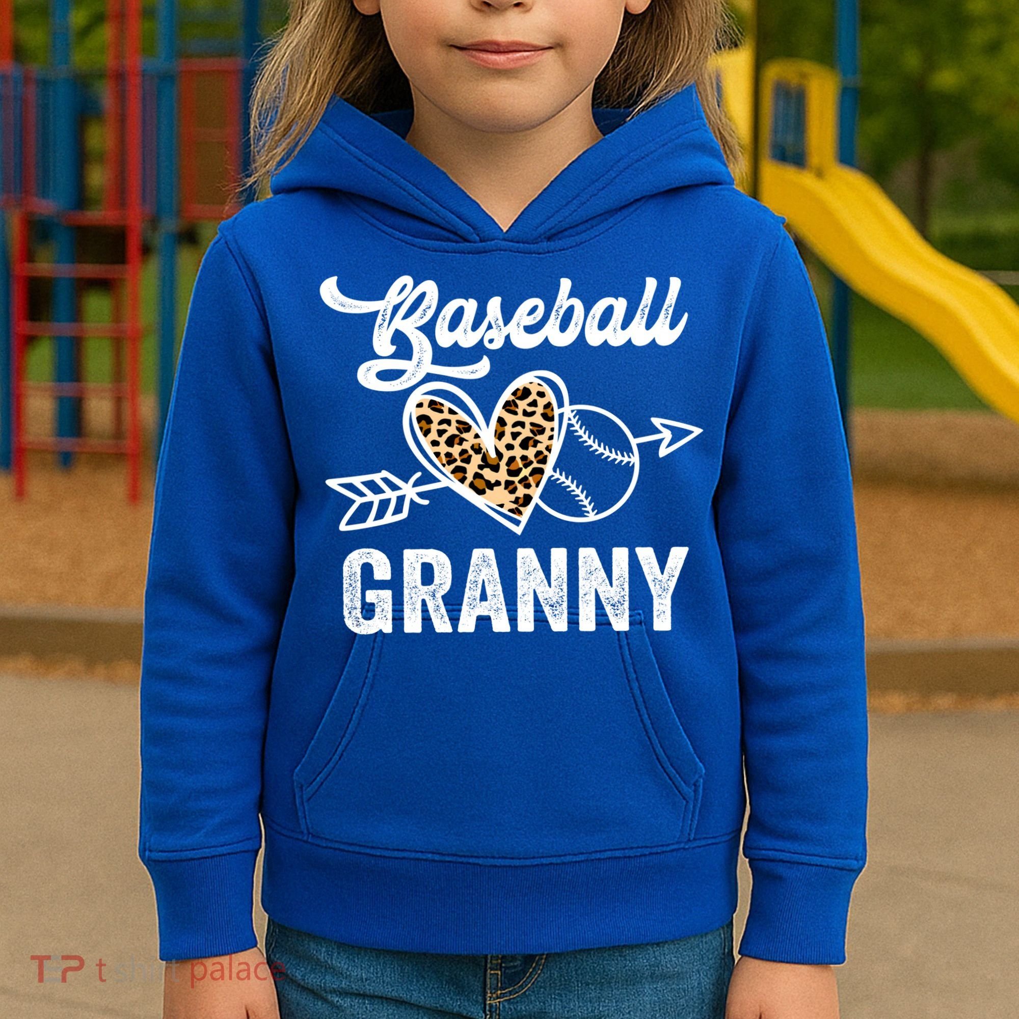 Mothers Day Baseball Granny Leopard Gift Kids Hoodie