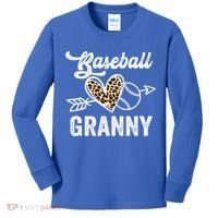 Mothers Day Baseball Granny Leopard Gift Kids Long Sleeve Shirt thumb 0