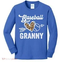 Mothers Day Baseball Granny Leopard Gift Kids Long Sleeve Shirt thumb 0
