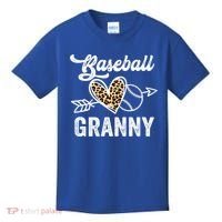 Mothers Day Baseball Granny Leopard Gift Kids T-Shirt thumb 0