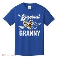 Mothers Day Baseball Granny Leopard Gift Kids T-Shirt thumb 0
