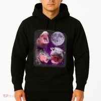 Moo Deng Bouncy Pig In Thai Picture Howling Under The Moon Hoodie thumb 2