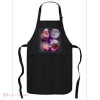 Moo Deng Bouncy Pig In Thai Picture Howling Under The Moon Apron thumb 0