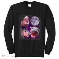 Moo Deng Bouncy Pig In Thai Picture Howling Under The Moon Sweatshirt thumb 0