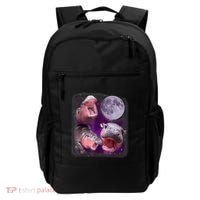 Moo Deng Bouncy Pig In Thai Picture Howling Under The Moon Backpack thumb 0