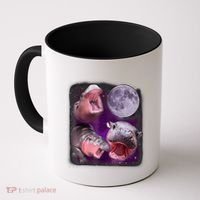 Moo Deng Bouncy Pig In Thai Picture Howling Under The Moon Coffee Mug thumb 0
