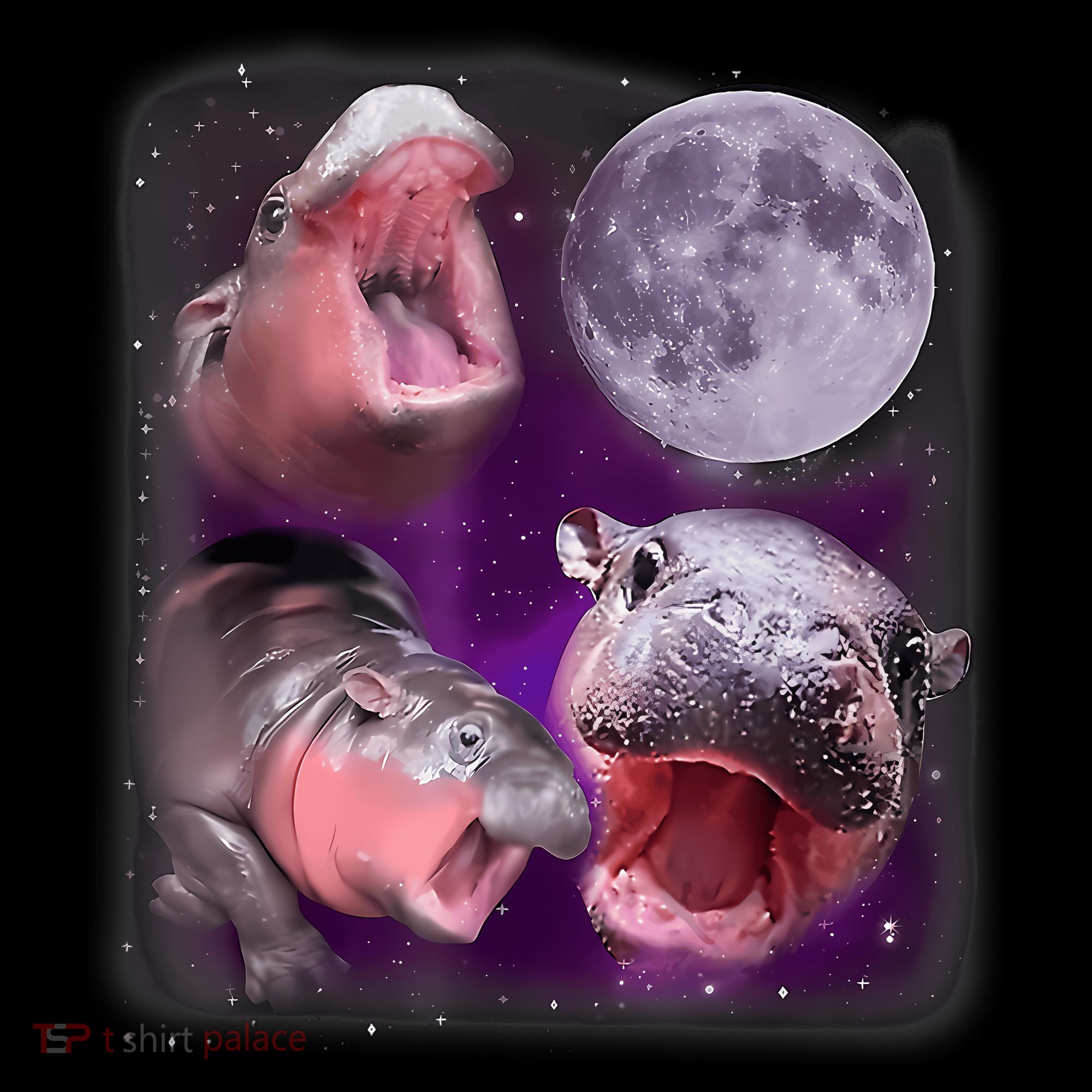Moo Deng Bouncy Pig In Thai Picture Howling Under The Moon Coffee Mug