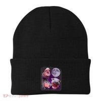Moo Deng Bouncy Pig In Thai Picture Howling Under The Moon Beanie thumb 0