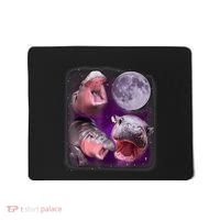 Moo Deng Bouncy Pig In Thai Picture Howling Under The Moon Mousepad thumb 0