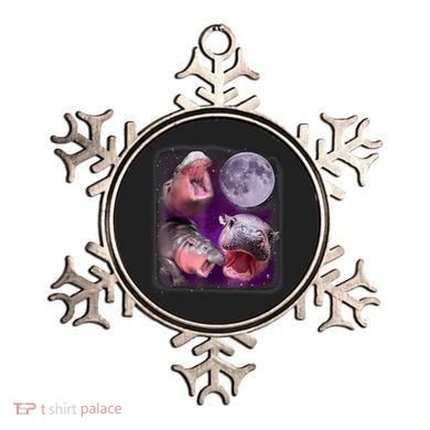 Moo Deng Bouncy Pig In Thai Picture Howling Under The Moon Ornament