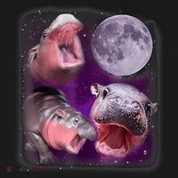 Moo Deng Bouncy Pig In Thai Picture Howling Under The Moon Toddler Hoodie thumb 2