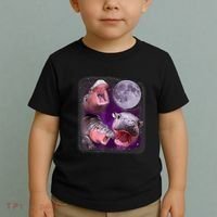 Moo Deng Bouncy Pig In Thai Picture Howling Under The Moon Toddler T-Shirt thumb 2