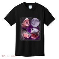 Moo Deng Bouncy Pig In Thai Picture Howling Under The Moon Kids T-Shirt thumb 0